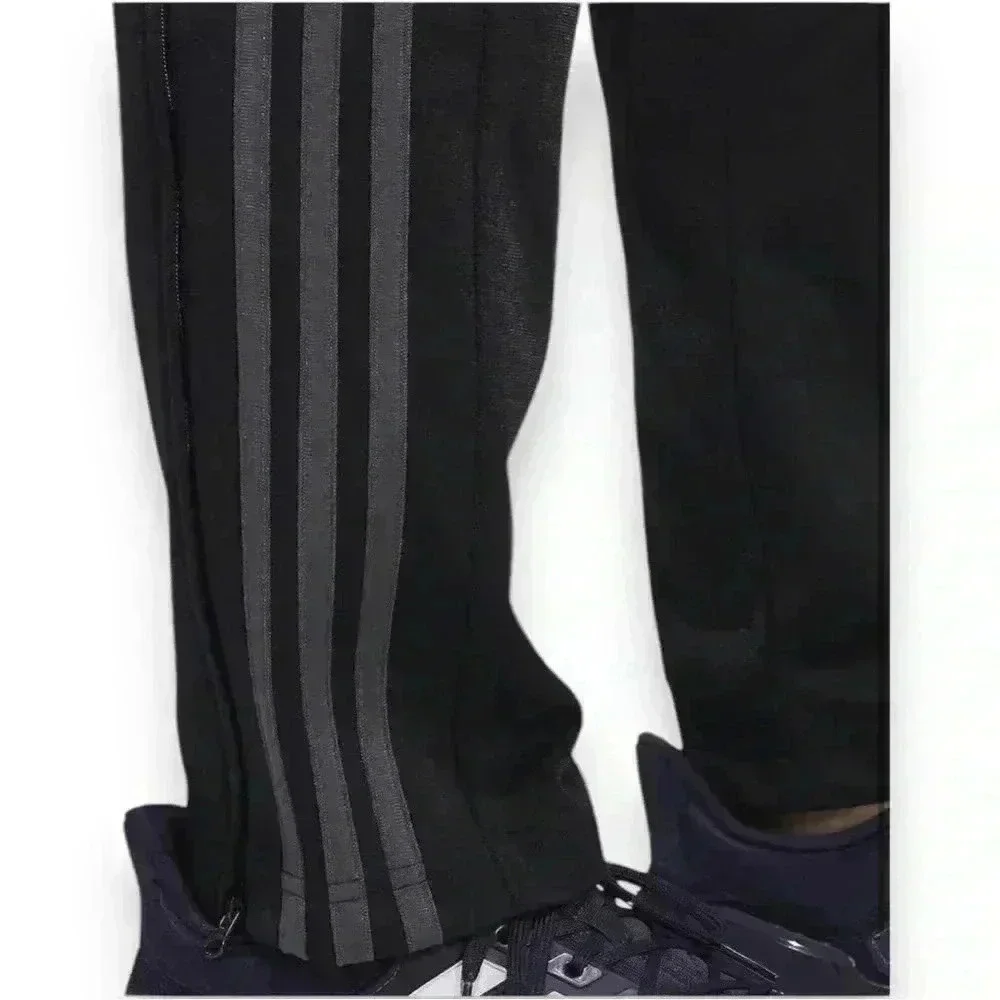 Adidas Mens Midweight Essential Tricot Zip Track Pants in Carbon/black 3 Stripe - Picture 5 of 16